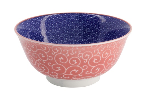 [20622] Mixed Bowls Tayo Bowl Seikaiha Inner Blue 14.8x6.8cm HB-1101/9 6/48